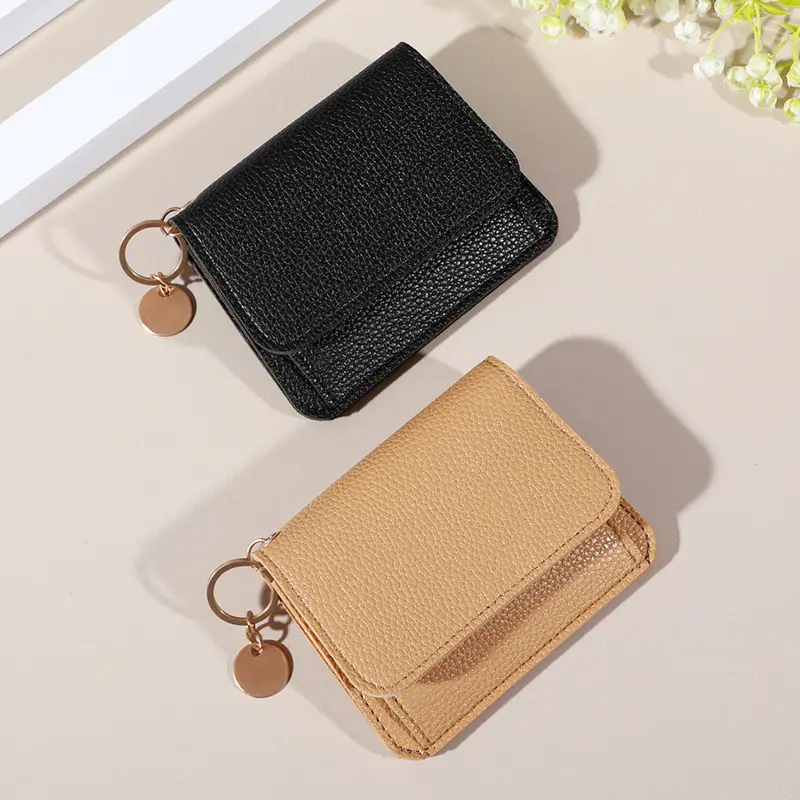 New Cute Wallets for Women Small Hasp Girl Credit Card Holder for PU Leather Coin Purse Female Wallet Short Purses for Women