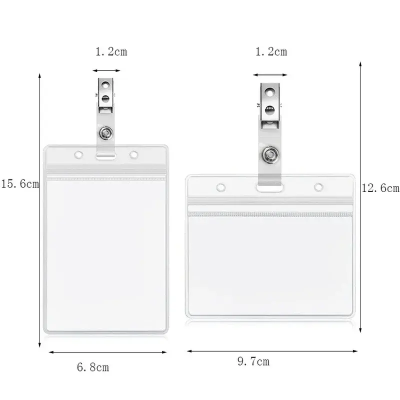 PVC Transparent Card Sleeve Cover Business Work ID Card Holder Badge Bag Bus Chest Pocket Staff Work Card Holder Badge Case