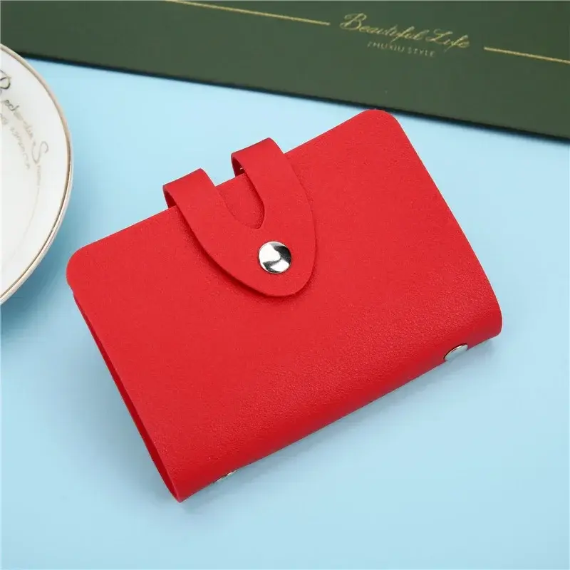 Business Card Holder Wallet Women/men Black/pink/blue/green/red/brown Bank/ID/Credit Card Holder 24 Bits Card Wallet Case
