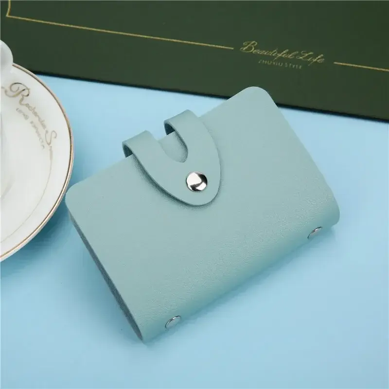 Business Card Holder Wallet Women/men Black/pink/blue/green/red/brown Bank/ID/Credit Card Holder 24 Bits Card Wallet Case