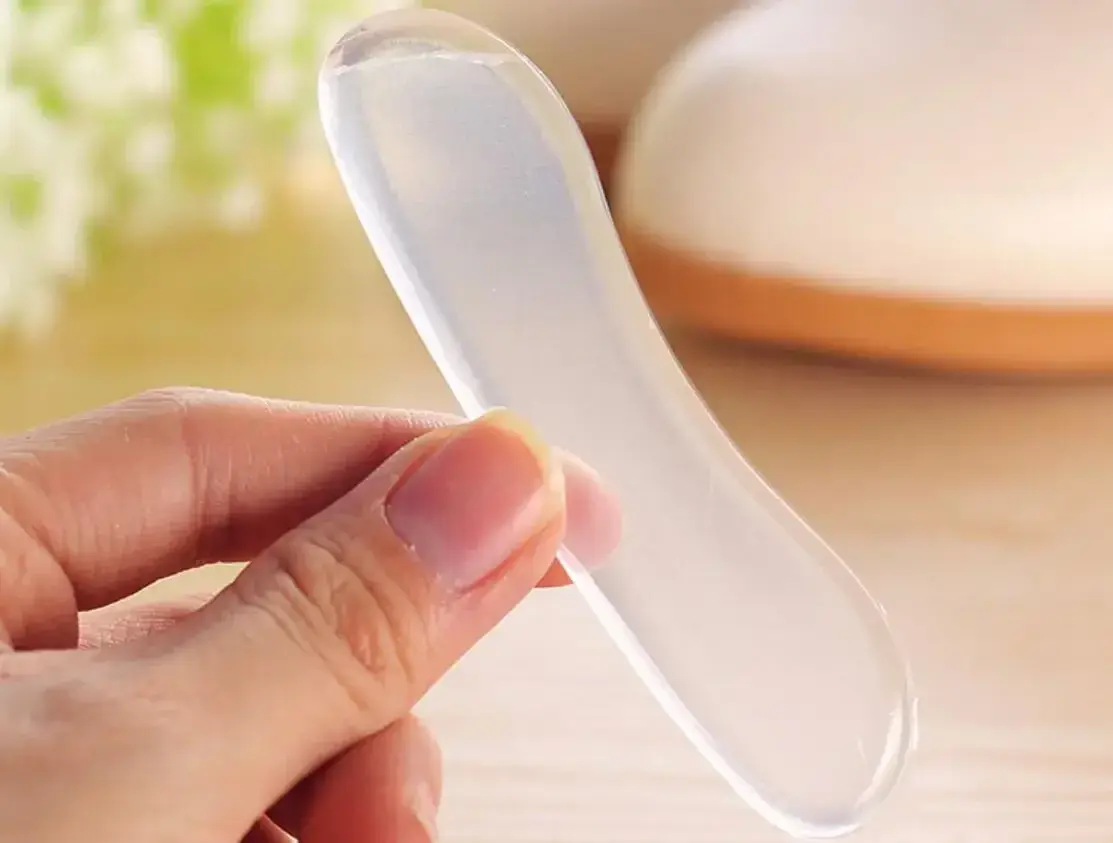 1pair Silicone Gel Heel Cushion Protector Foot Feet Care Shoe Insert Pad Shoes Accessories Comfortable Soft Anti-Slippery Insole