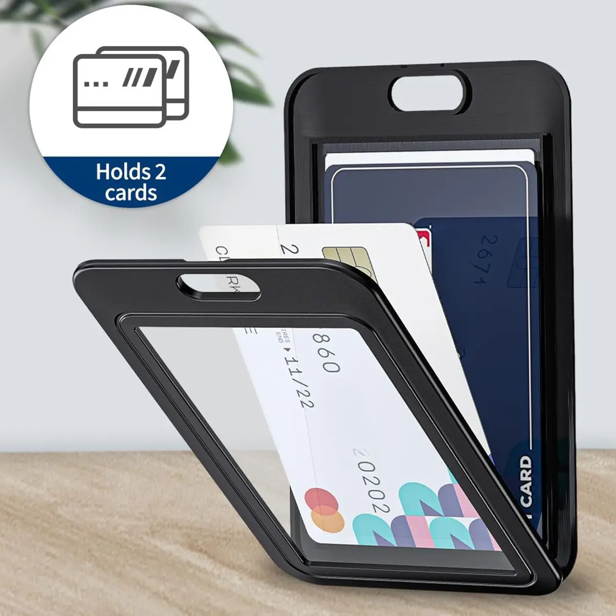 1 PCS Transparent Work Card Badge Holder Office Staff Employees ID Card Clear Pass Name Work Card Cover Case Sleeve Black