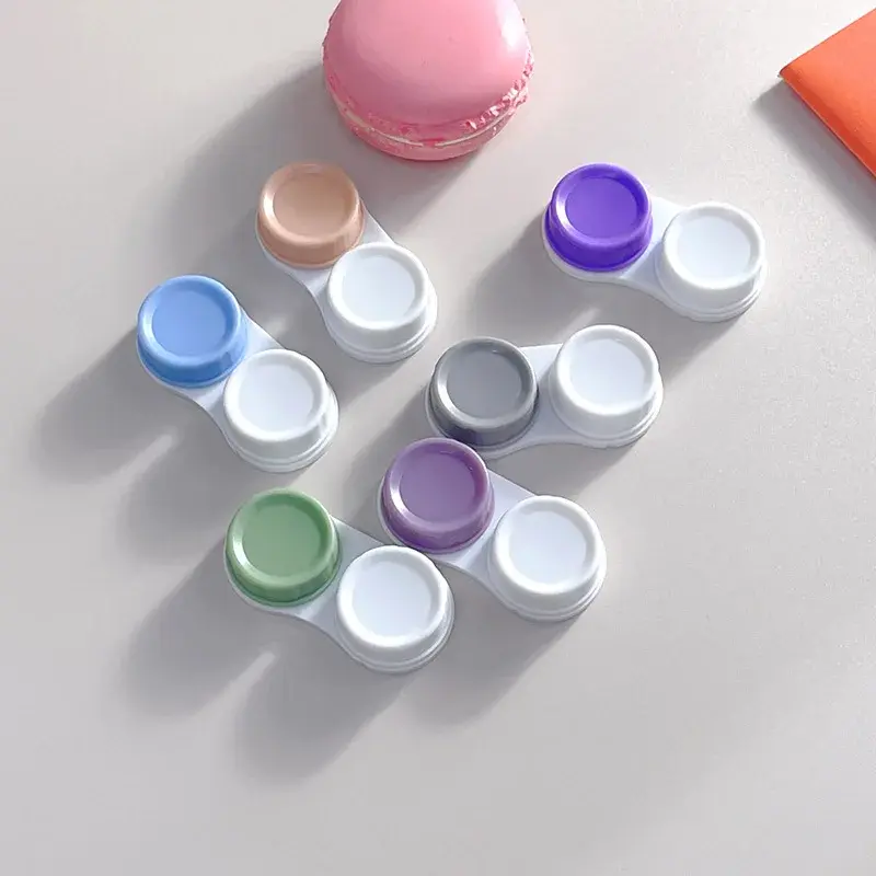 1 Pcs Lot Colored Contact Lenses Case L+R Contact Lens Case for Eyes Contacts Travel Kit Holder Lens Container