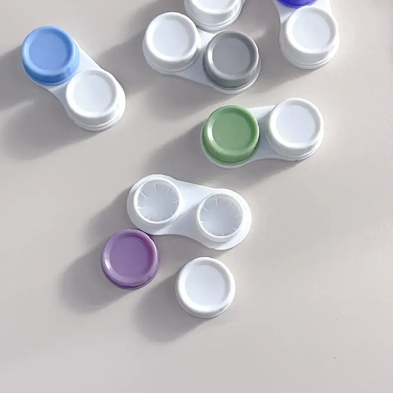 1 Pcs Lot Colored Contact Lenses Case L+R Contact Lens Case for Eyes Contacts Travel Kit Holder Lens Container