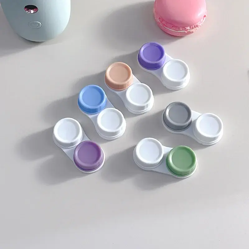 1 Pcs Lot Colored Contact Lenses Case L+R Contact Lens Case for Eyes Contacts Travel Kit Holder Lens Container