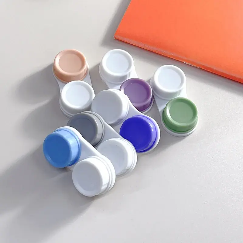 1 Pcs Lot Colored Contact Lenses Case L+R Contact Lens Case for Eyes Contacts Travel Kit Holder Lens Container