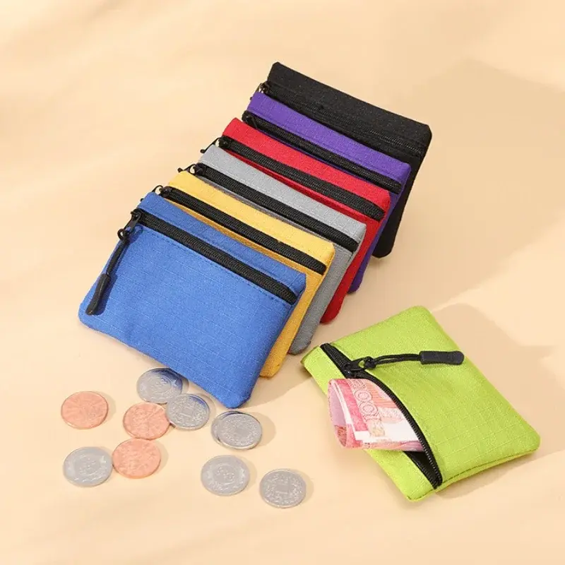 Fashion Women's Oxford Cloth Mini Coin Purse Wallet with Zipper Key Earphone Data Cable Card Bag for Women and Men