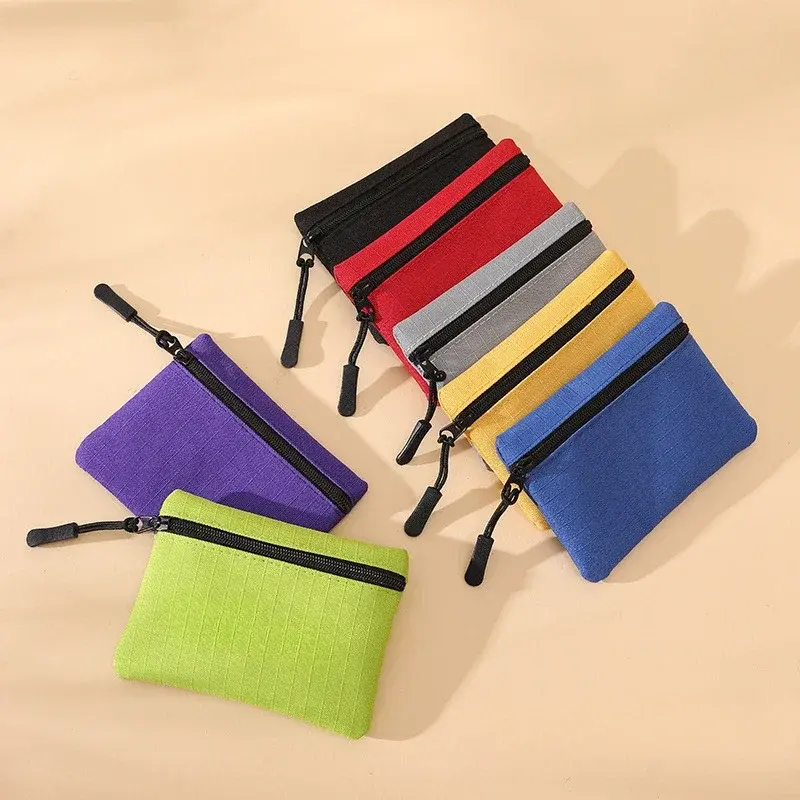 Fashion Women's Oxford Cloth Mini Coin Purse Wallet with Zipper Key Earphone Data Cable Card Bag for Women and Men