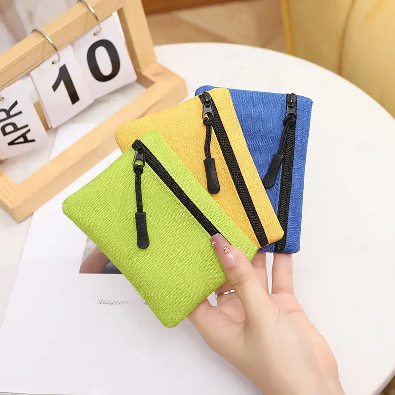 Fashion Women's Oxford Cloth Mini Coin Purse Wallet with Zipper Key Earphone Data Cable Card Bag for Women and Men