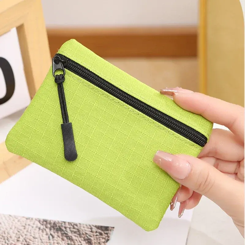 Fashion Women's Oxford Cloth Mini Coin Purse Wallet with Zipper Key Earphone Data Cable Card Bag for Women and Men