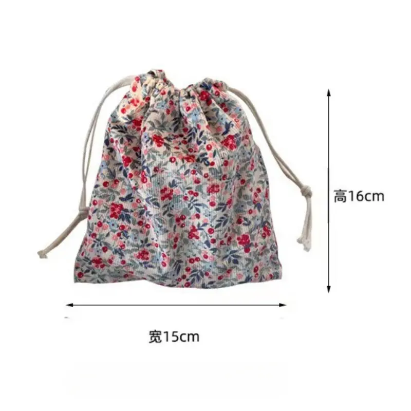 Cute Corduroy Small Lipstick Cosmetic Coin Purse Key Drawstring Storage Bag Women Jewelry Tote Packaging Pouch Bags Organizer