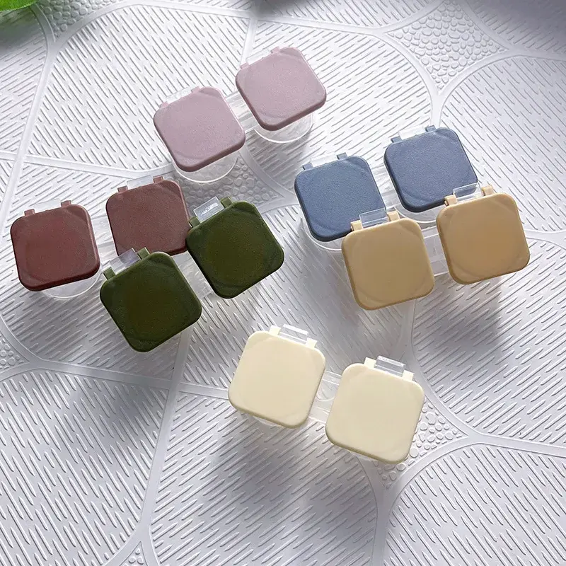 1Pcs Contact Lens Case Lens Storage Holder Soaking Container Travel Accessories Cute Solid Color Eyes Contact Lenses Box Case