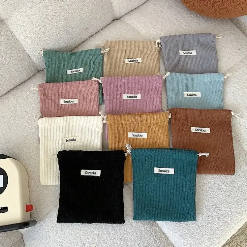 1pcs Solid Color Drawstring Cosmetic Bag Travel Cosmetic Lipstick Candy Organizer Pouch Christmas Gift Packaging Bag Storage Bag