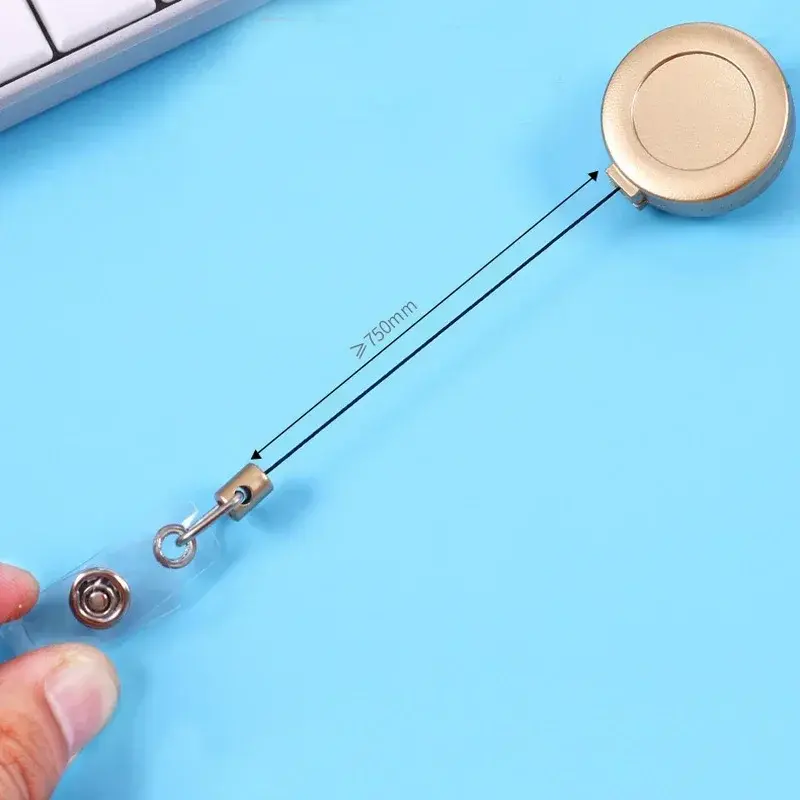 1 Pcs Aluminum Alloy Card Cover Case Bank Business Work Card Holder with ABS Retractable Badge Reel Credit ID Card Badge Bag