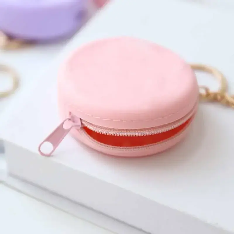 Cute Colored Round Silicone Coin Purse Small Women Girls Coin Key Bag Wallet Mini Data Cable Headset Bag Purses Kid Gift