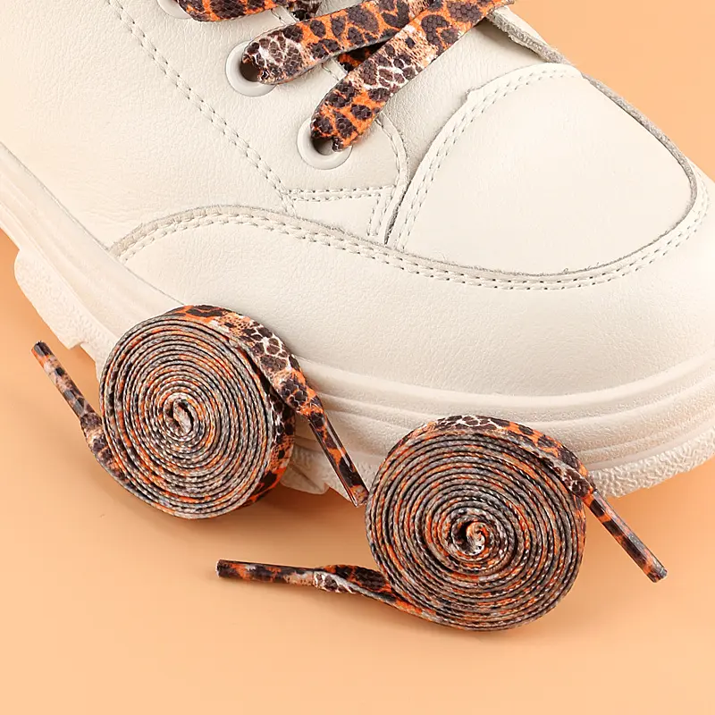 1Pair 100/120/140/160CM Fashion Leopard Patten Print Shoelace New Unisex Sneakers Canvas Shoe Flat Shoes Strings