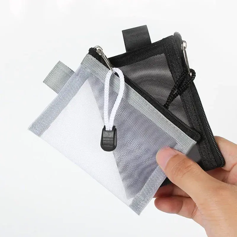 Mesh Coin Purse Wallet for Women Clear Zipper Pouch Storage Bags Girl Card Holder Key Money Small Purses