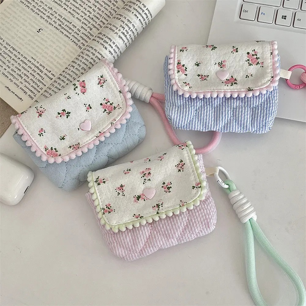 1 Pc Cute Student Coin Purse Card Bag Floral Korean Fashion Wallet Card Holder for Girls Portable Cute Small Storage Bag