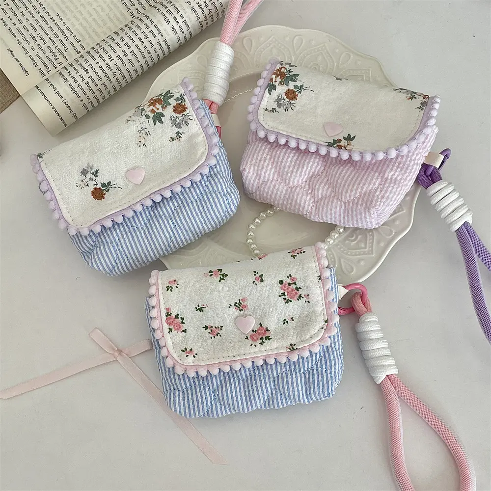 1 Pc Cute Student Coin Purse Card Bag Floral Korean Fashion Wallet Card Holder for Girls Portable Cute Small Storage Bag