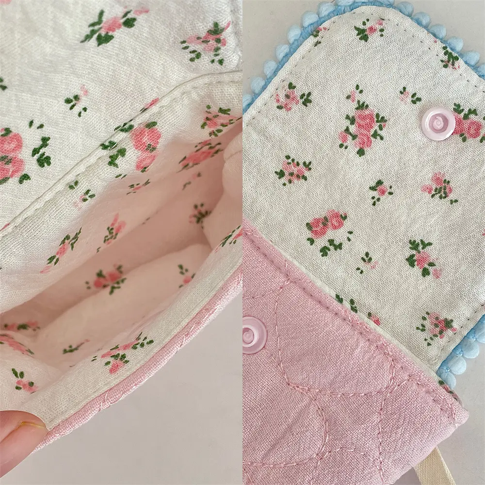 1 Pc Cute Student Coin Purse Card Bag Floral Korean Fashion Wallet Card Holder for Girls Portable Cute Small Storage Bag