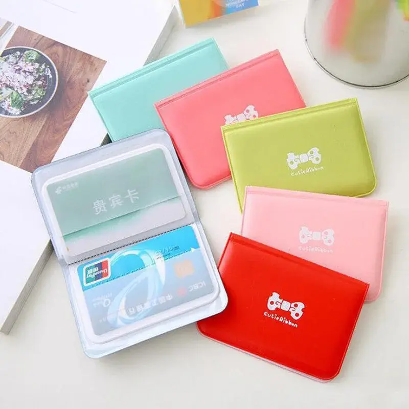 Girl Women Business Credit Card Holder Card Case 12 Bits Bow-knot Printing Leather ID Card Holder Card Cover Cardholder Wallet