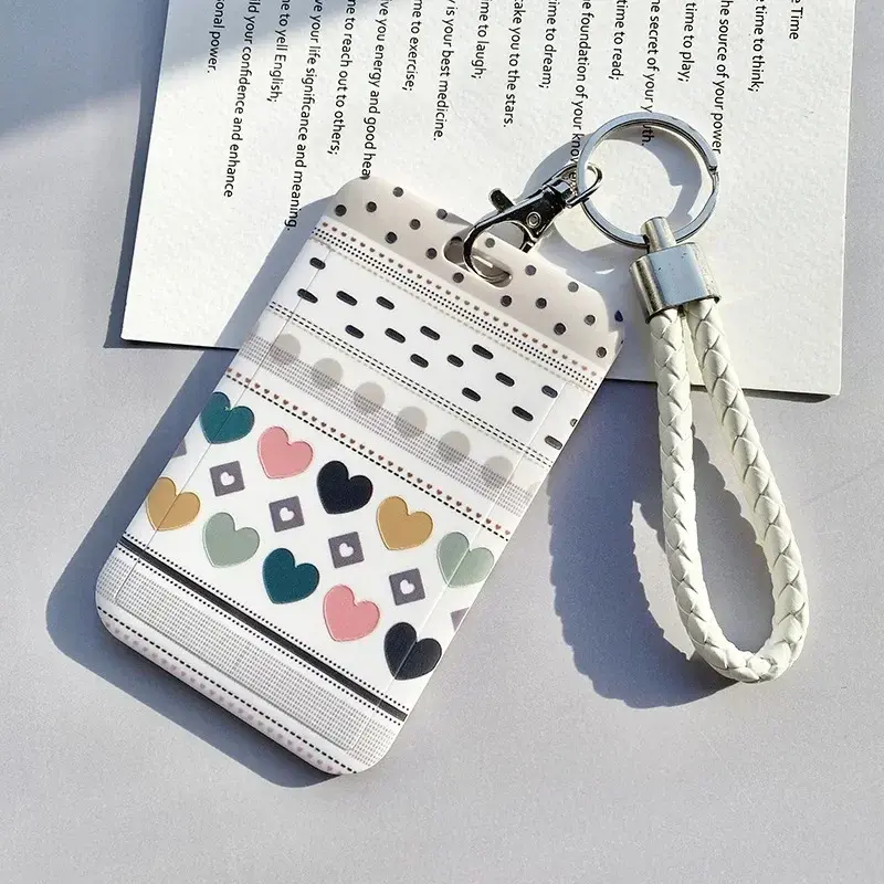 Geometric Pattern Card Cover Case Men Women Work Badge Keyring Wallet Student School Access Card Bus Credit Id Card Holder Bags