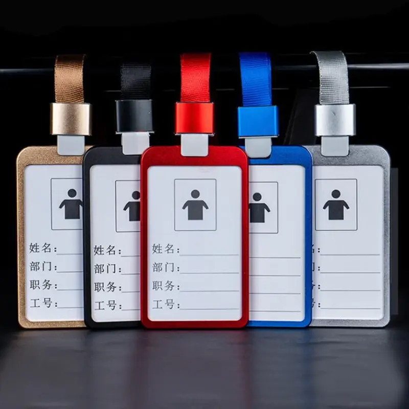 1 Pcs Aluminum Alloy Card Cover Bank Staff Work Name ID Card Holders Business Work Card Badge Holder Credit Card Badge Case Bag