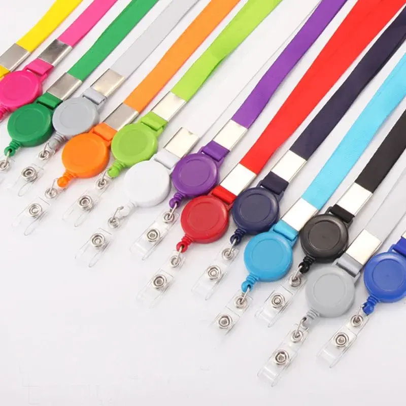 1pcs Work Badge Holder Card ID Holders Metal Business Credit Card Holder Clip Neck Strap Lanyard Aluminum Alloy Card Cover Case