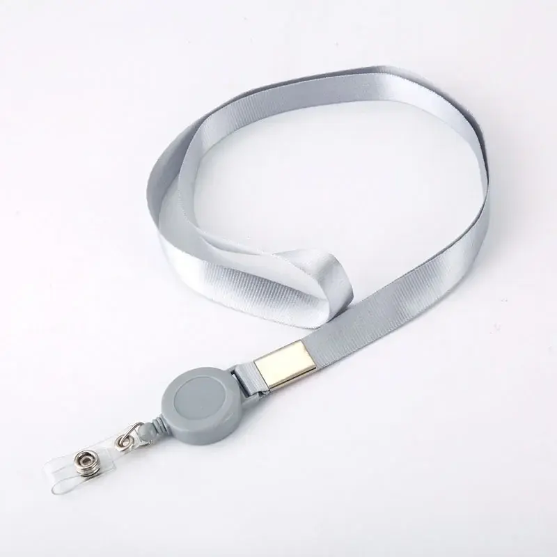 1pcs Work Badge Holder Card ID Holders Metal Business Credit Card Holder Clip Neck Strap Lanyard Aluminum Alloy Card Cover Case