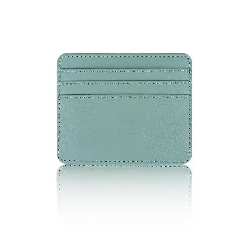 Slim Leather Card Holder Wallet Case Bank Business Credit Card Holder Black Women Small Coin Cards Cover Purses Pouch Bag