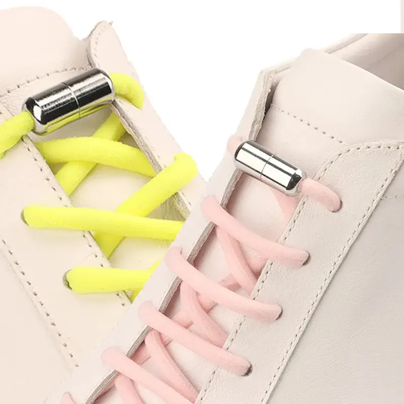 Elastic No Tie Shoelaces Casual Shoe Laces for Kids and Adult Sneakers Shoelace Quick Lazy Metal Lock Laces Shoe Strings
