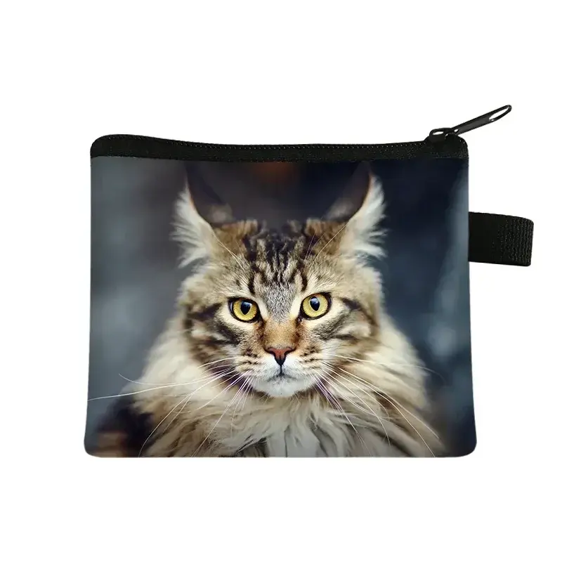 New Cute Cat Print Coin Purses Mini Coin Wallet Bag Card Holder ID Credit Holder Pocket Women Girls Coin Purse