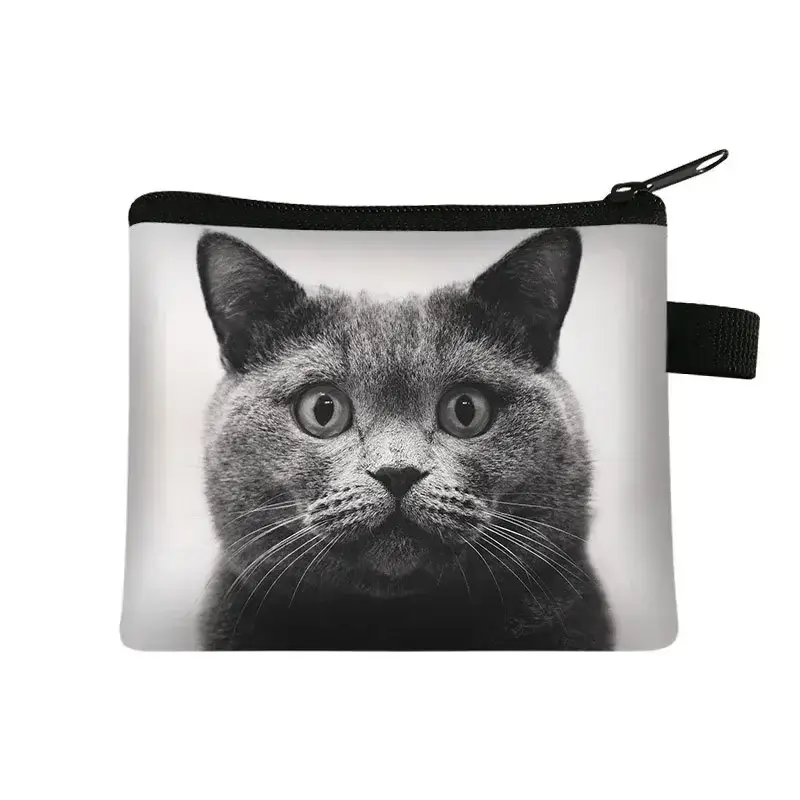 New Cute Cat Print Coin Purses Mini Coin Wallet Bag Card Holder ID Credit Holder Pocket Women Girls Coin Purse