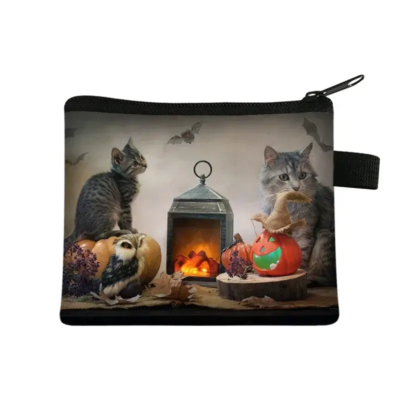 New Cute Cat Print Coin Purses Mini Coin Wallet Bag Card Holder ID Credit Holder Pocket Women Girls Coin Purse