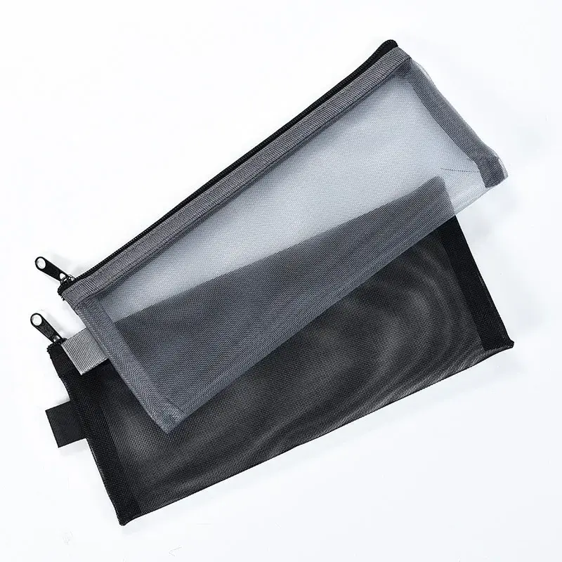Makeup Brush Travel Case Cosmetic Toiletry Bag Organizer for Men Women Beauty Tools Zipper Mesh Pouch Wash Storage Pencil Case