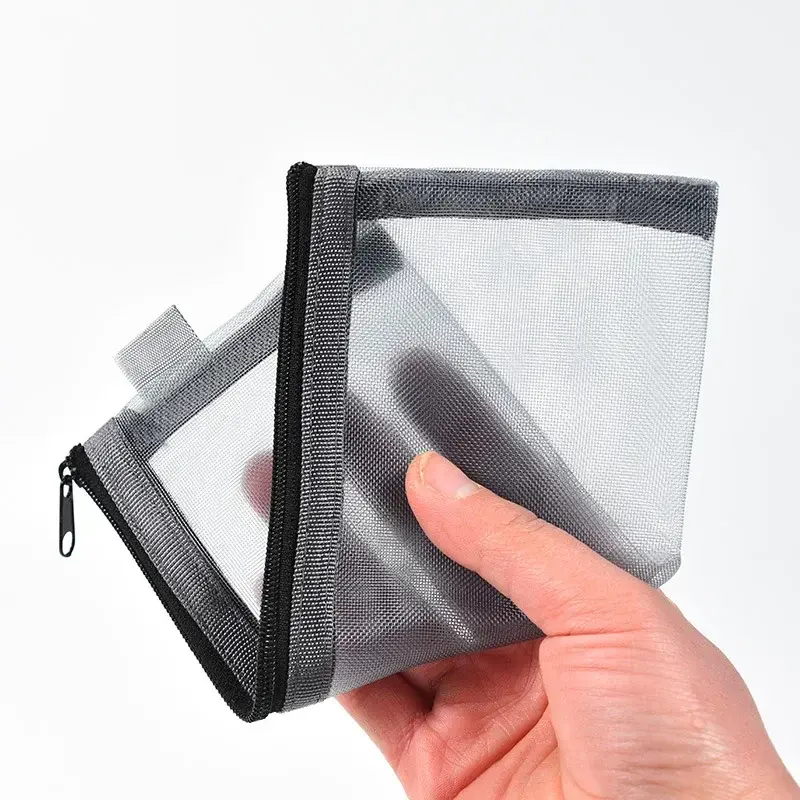 Makeup Brush Travel Case Cosmetic Toiletry Bag Organizer for Men Women Beauty Tools Zipper Mesh Pouch Wash Storage Pencil Case