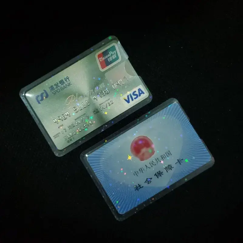 5pcs Clear Laser ID Card Holder Bank Credit Business Card Cover Student Bus Access Card Protector Waterproof Card Organizer Case