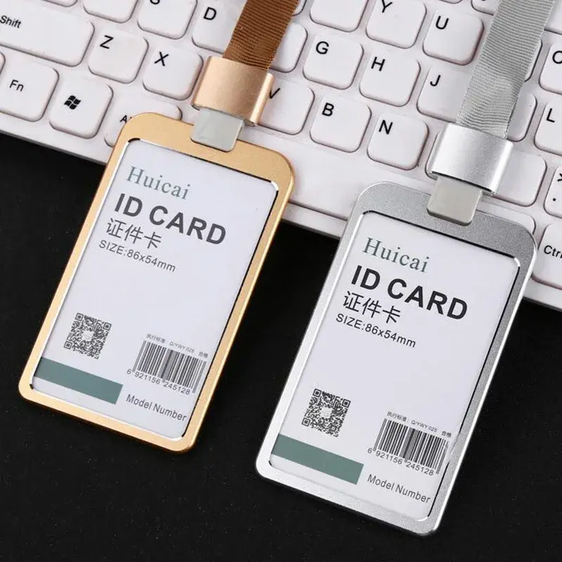 Aluminum Alloy Card Cover Men Women Business Work Name Card ID Badge Lanyard Metal Case Credit Card Holder Bags Protector