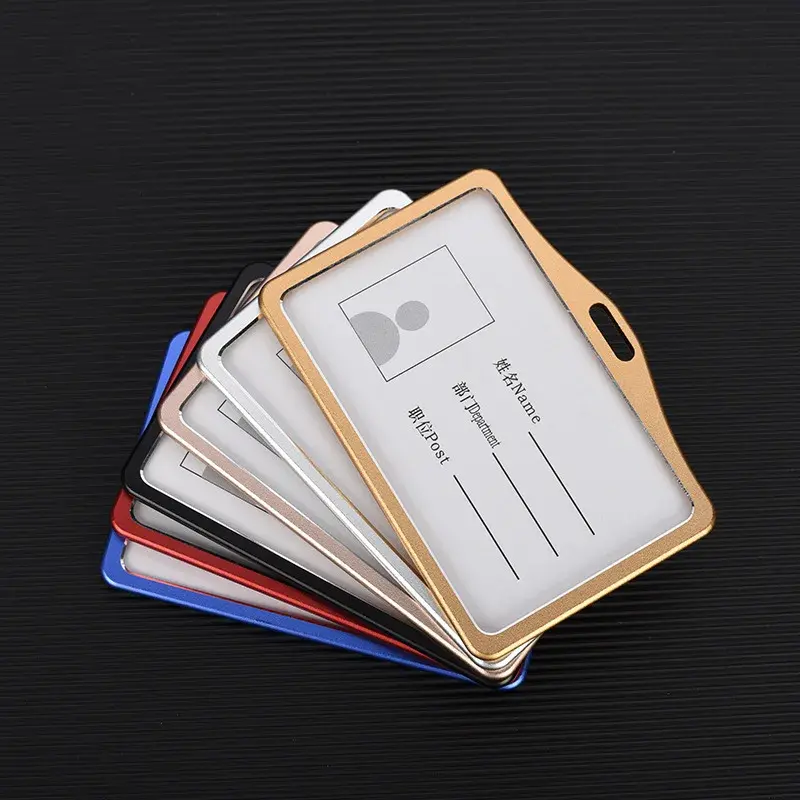 Aluminum Alloy Card Cover Men Women Business Work Name Card ID Badge Lanyard Metal Case Credit Card Holder Bags Protector