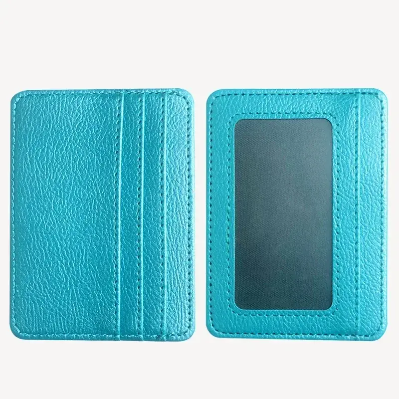 Slim Thin Men's Business Small ID Card Case Man Purse PU Leather Bank Credit Card Holder Mini Wallet 5 Card Slots Cardholder