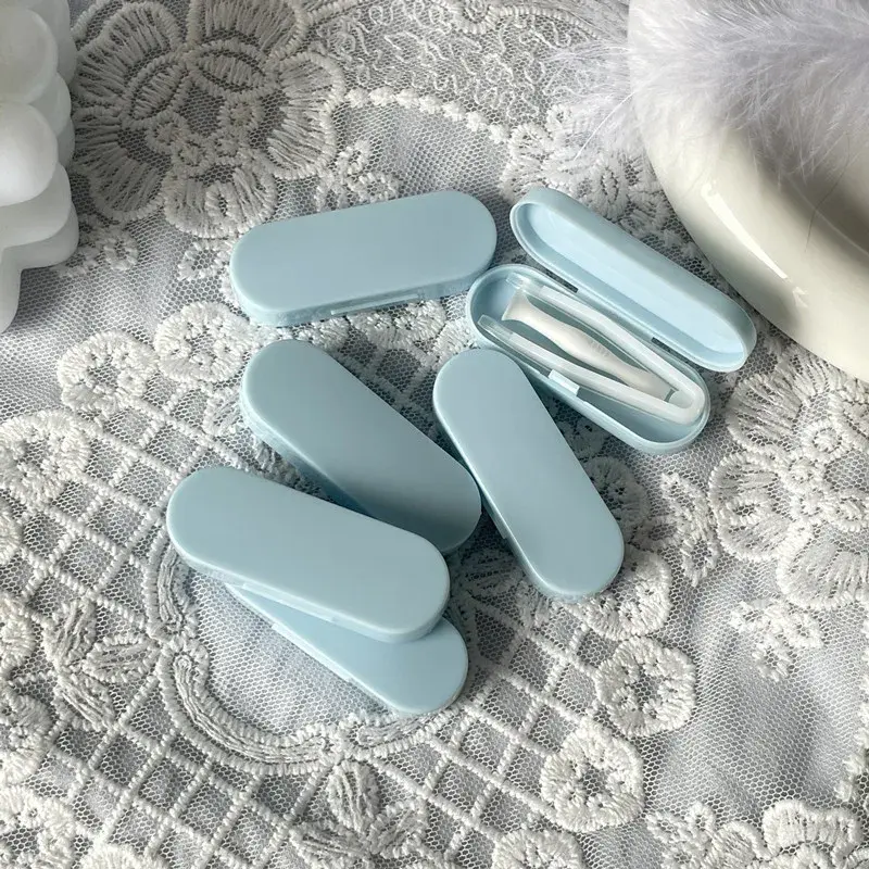 Candy Color Contact Lens Case Kit Portable Eye Care Tool Set for Men and Women with Tweezers and Suction Stick