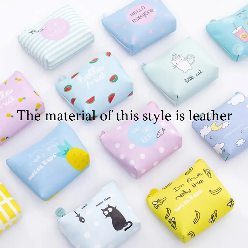 Women Canvas Coin Purse Card Key Mini Purses Pouch Girl Kids Children Cute Small Zipper Coin Purse Card Holder Wallet Bag Case