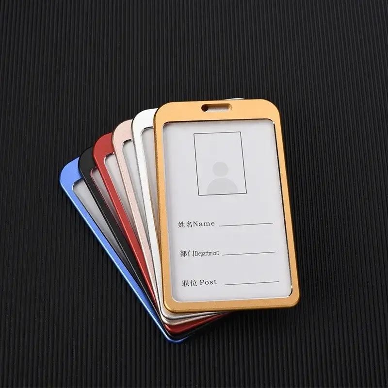1Pcs Aluminum Alloy Work Name Card Holders Business Work Card ID Badge Lanyard Holder Men Women Metal ID Business Case