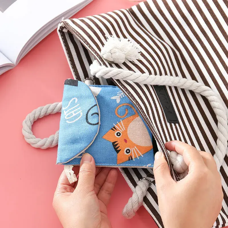 Portable Women Cosmetic Organizer Sanitary Napkin Storage Bag Girls Ladies Cute Coin Card Sanitary Pad Pouch Small Cosmetic Bag