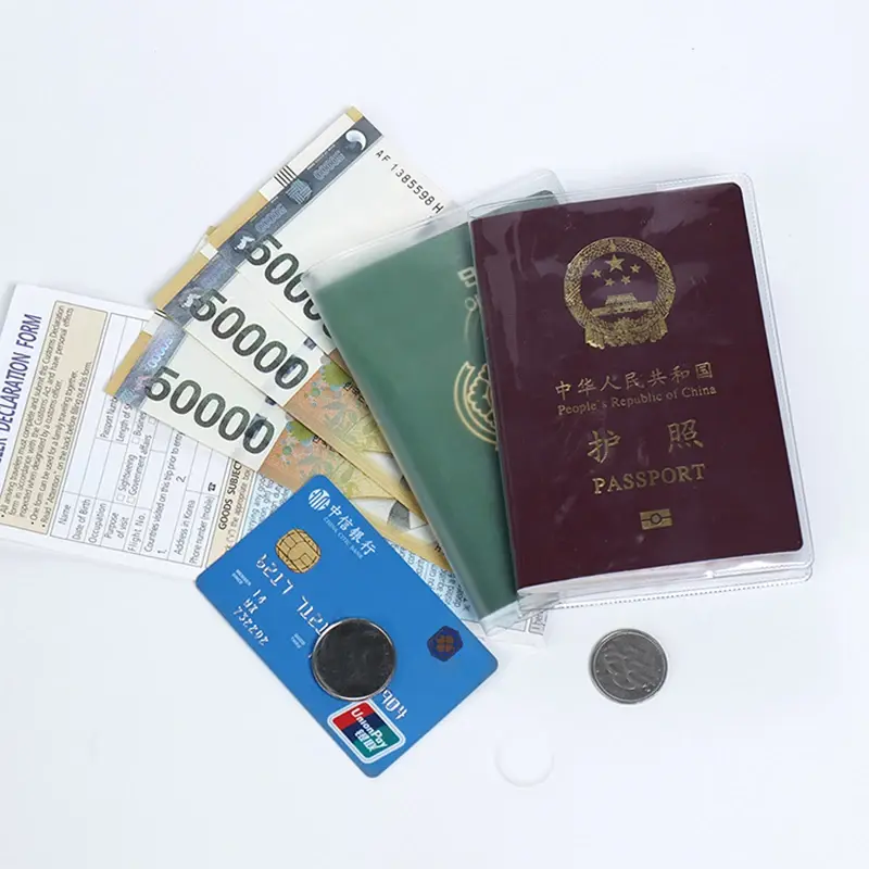 eTya Travel Waterproof Dirt Passport Holder Cover Wallet Transparent PVC ID Card Holders Business Credit Card Holder Case Pouch