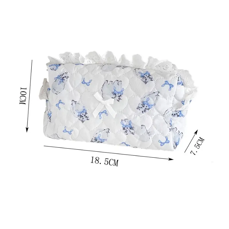 Cute Cartoon Cat Makeup Bag Large Cosmetic Organizer Travel Storage Pouch for Women Girls