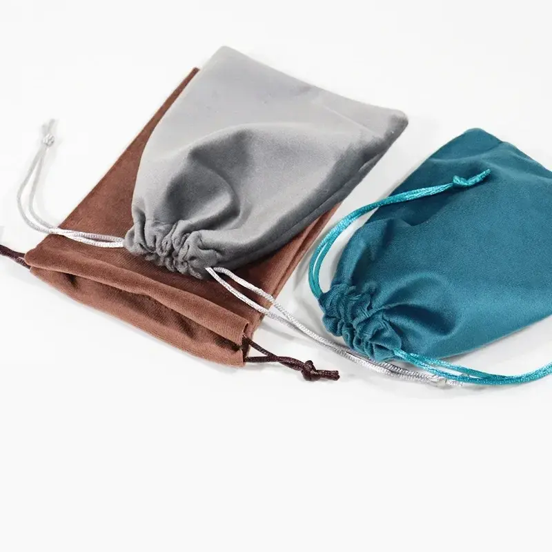 1pcs Red Green Color Jewelry Packaging Velvet Drawstring Pouch for Cosmetic Makeup Pouches Fashion Wedding Christmas Gift Bag