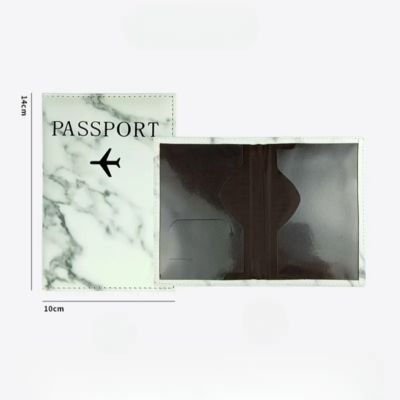 PU Leather Passport Cover Simple Plane Letter Print Women Men Travel Passport Case Holder Fashion Wedding Gift