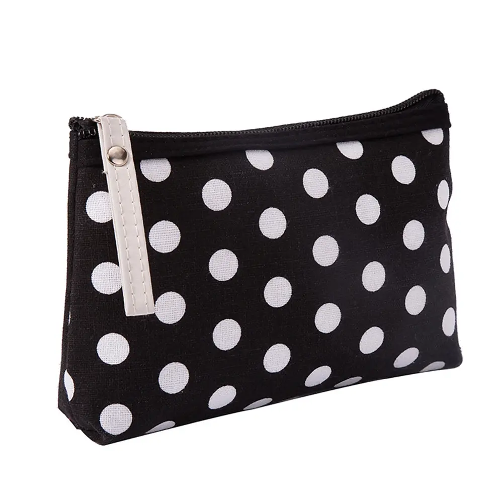 Flower Print Canvas Women Makeup Bag Cosmetic Organizer Zipper Travel Pouch Female Toiletry Bag