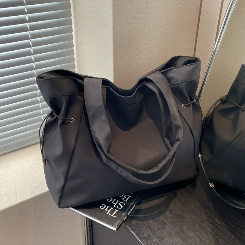 Casual Fashion Large Capacity Tote Bag Simple Travel Bag Women Large Shoulder Bag Handbags Drawstring Tote Handbag